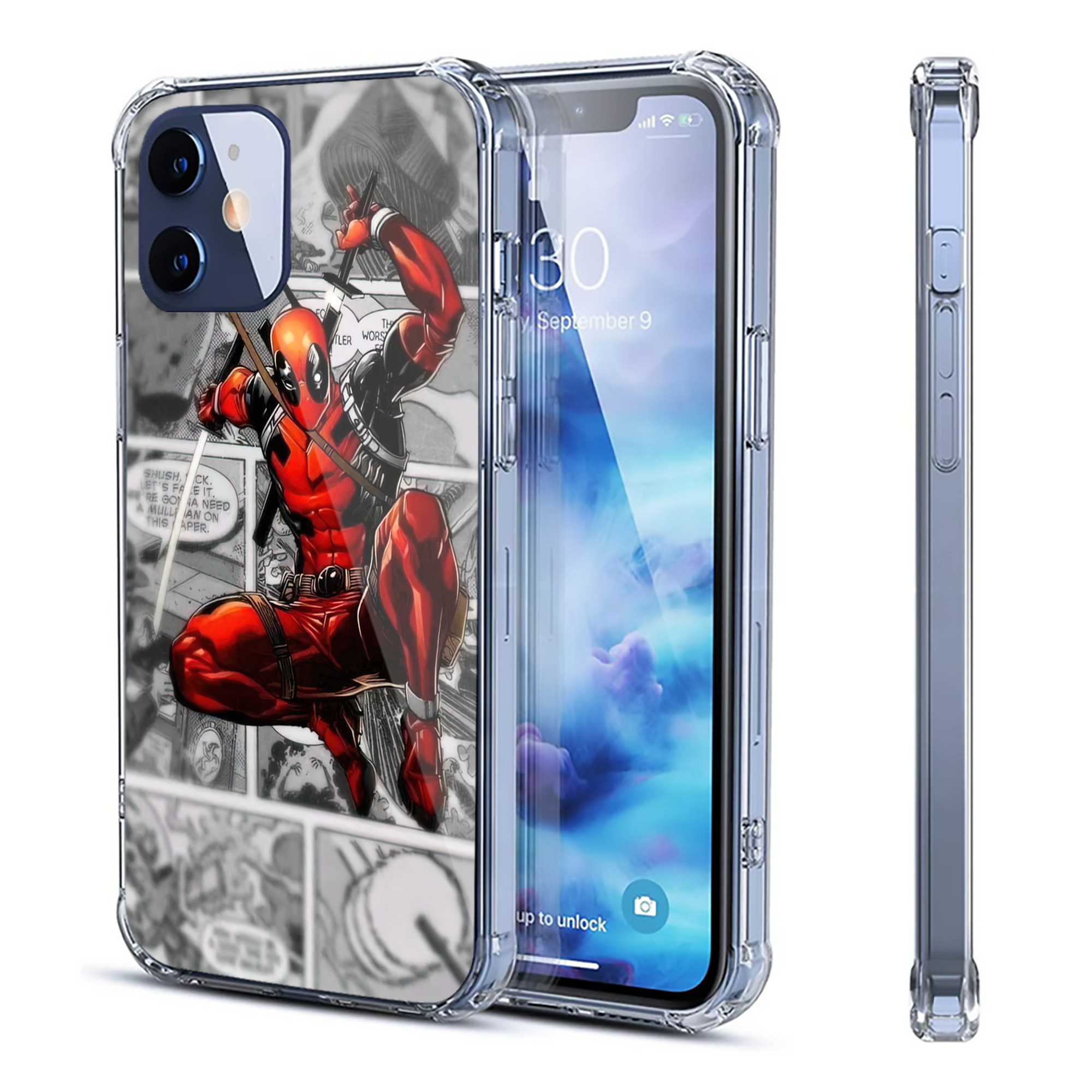 （画像用） Deadpool デッドプール 【iPhone 12シリーズ対応】透明スマホケース（クリアソフトケース）